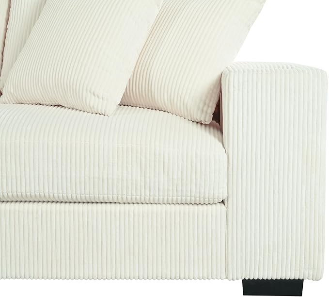 Ball &amp Cast Oversized L-Shaped Sectional Sofa with ChaiseLarge Comfy Upholstered Couch W/Thick CushionBuilt-in Cup Holders &amp Charging PortsWide &amp Thick Armrests &amp Seat Designfor Li