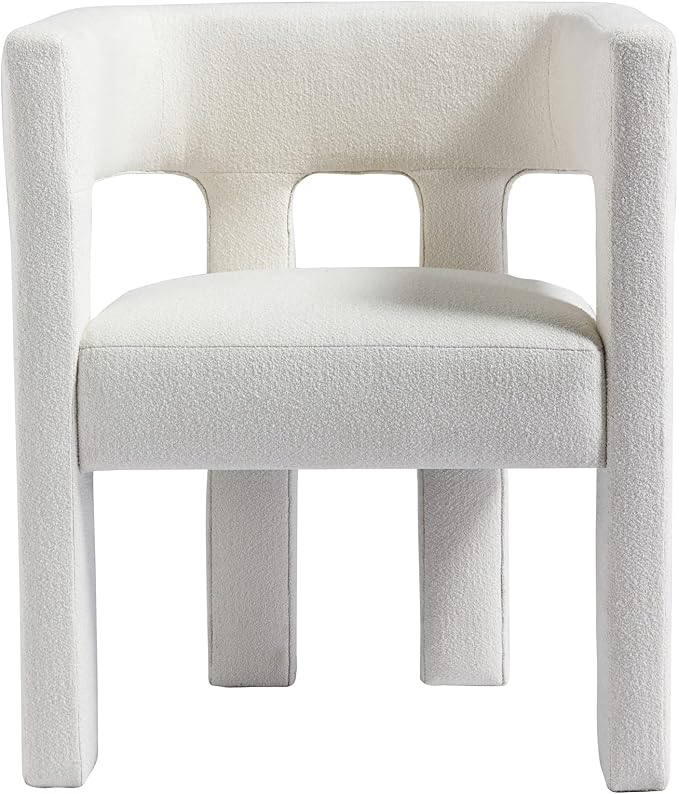 Modern Living Room Chair Accent Arm Chair Dining Chair Kitchen Dining Living Room Chairs Contemporary Designed Fabric Upholstered Chair Kitchen Side ChairComfy Vanity Desk Chair for Bedroom-Beige