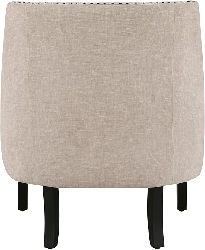 Modern Traditional Chair with Chenille Upholstery and Button-Tufted Design Solid Wood Furniture for Living Room Comfort