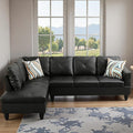 L Shape Sectional Couch with Chaise 97 Inch Modular Sofa with Ergonomic Reclined Backrest Sectional Couches for Living Room Cross Hatch Patterns for Office and Small Apartment Black