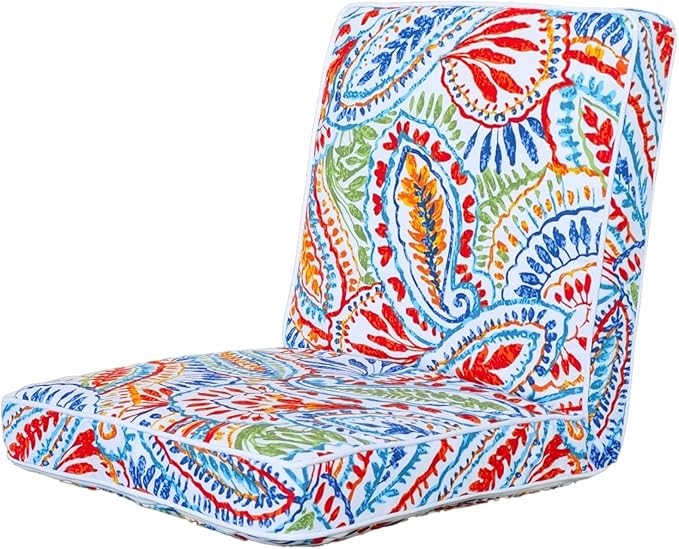 JMGBird Floor Chair with Back Support - Adjustable 5-Position Gaming Chair Waterproof Paisley Pattern Indoor Outdoor Meditation Cushion