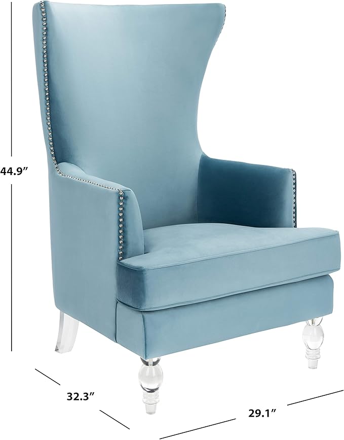Safavieh Couture Geode Modern Light Blue Wingback Chair