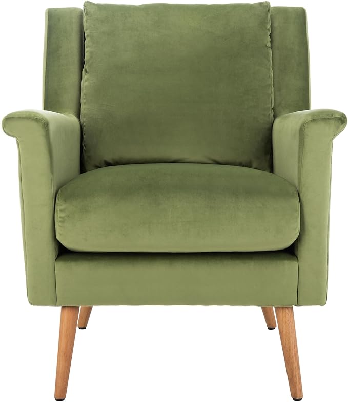 Safavieh Home Astrid Navy and Natural Oak Mid-Century Arm Chair