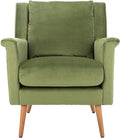 Safavieh Home Astrid Navy and Natural Oak Mid-Century Arm Chair