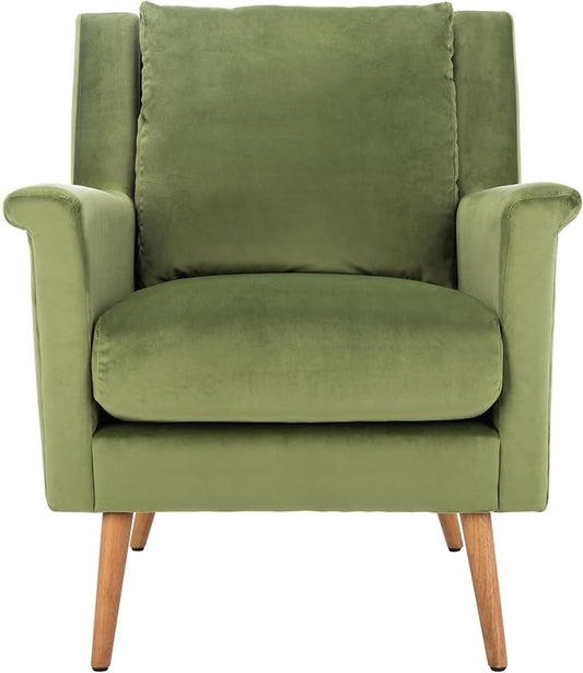 Safavieh Home Astrid Navy and Natural Oak Mid-Century Arm Chair