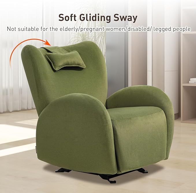 EONIX Stylish Power Glider Rocker Recliner Chair Dual Motor Independently Controlled Footrest and Backrest Detachable Headrest Lazy Boy Recliner Chair for Living Room SXXY010041 Olive Green