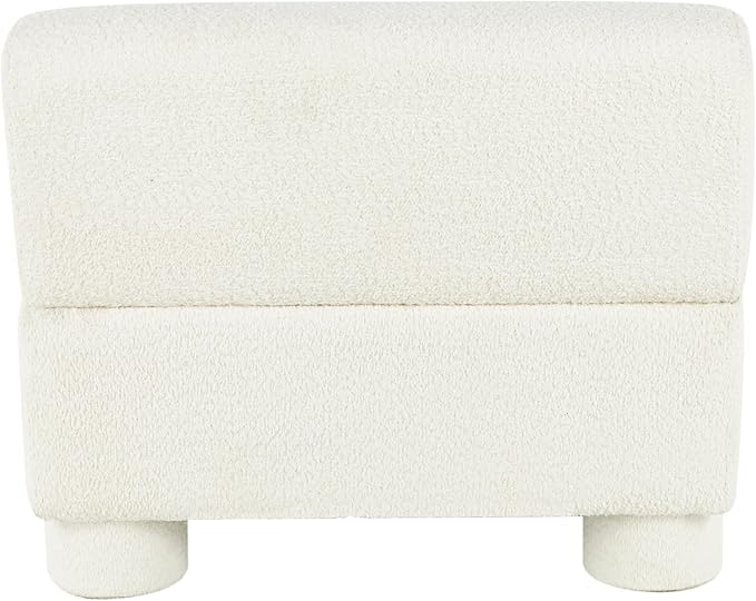 Deco 79 Polyester Living Room Accent Chair Square Boucle Side Chair Corner Chair 33 x 31 x 27 White