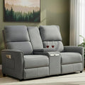 MANBUR Push-Back Reclining Loveseat with Console Loveseat Reclining Sofa Home Theater Seating RV Recliner Sofa Recliners Double Recliner Couch with Storage Pockets &amp Cup Holders Gray