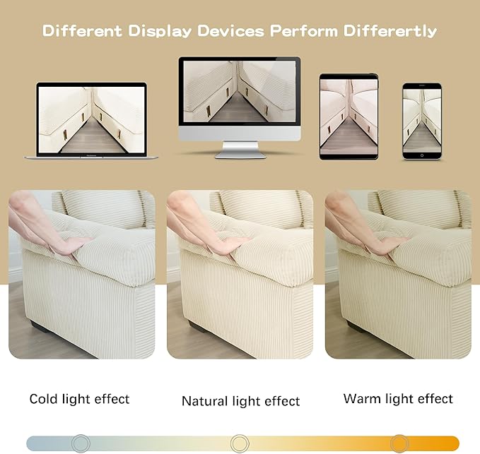 Cloud Couch Modular Sectional Sofa Oversized Convertible Sofa Sectional Couches for Living Room Comfy Corduroy Upholstery Couch Deep Seat Extra-Wide Armrests Couches Beige