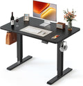 FEZIBO 40 x 24 Inchs Electric Standing Desk Height Adjustable Sit Stand Up Computer Office Desk with Splice Board Black Frame/Black Top