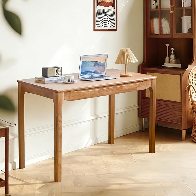 Widen Solid Wood Desk with Drawers39X24 Wood Writing Desk for Small SpaceStudent Computer PC DesksHome Desks for WorkGaming Study Desk for Bedroom Escritorios Desk Table (Natural 39)