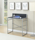 Major-Q Modern Silver Powder Coating with Black Paper Venner Wooden Top Home Office Desk (PXF3053)