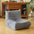 N&ampV Fireside Floor Sofa- Mid-Century Modern Armless Lounge Chair with Premium Soft Corduroy Fabric Plush Foam Cushion Accent Chair for Living Room Bedroom &amp Office (Light Grey)