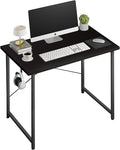YSSOA Computer Desk Home Office Work Study Writing Modern Simple Table with Headphone Hooks