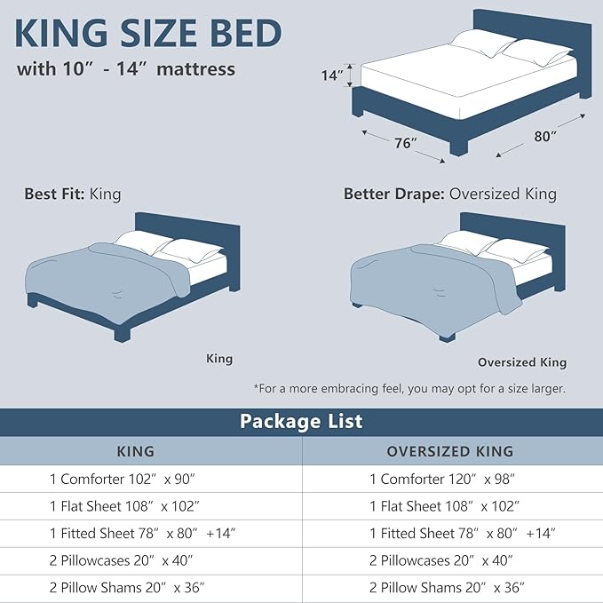 CozyLux King Size Comforter Set Beige - 7 Pieces Bed in a Bag King Luxury Soft Bed Set for All Seasons Bedding Set with Down Alternative Comforter Sheets Pillowcases &amp Shams