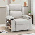 Power Lift Recliner Chair Upholstered Recliner Heating Vibration Massage with Side Storage Shelf &amp 2 Cup Holders for Living Room &amp Home Theater (Light Grey)