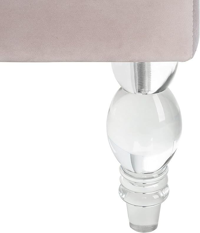SAFAVIEH Couture Home Collection Geode Pale Taupe Velvet/Clear Acrylic Legs Nailhead Trim Wingback Chair