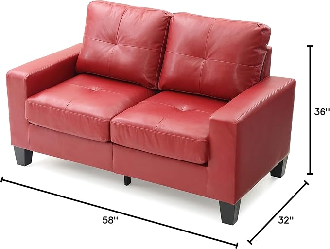 Glory Furniture Newbury Modular Loveseat Red