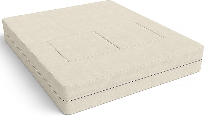 Jaxx Zipline Convertible Sleeper Loveseat &amp Ottomans Textured Microvelvet - Ivory
