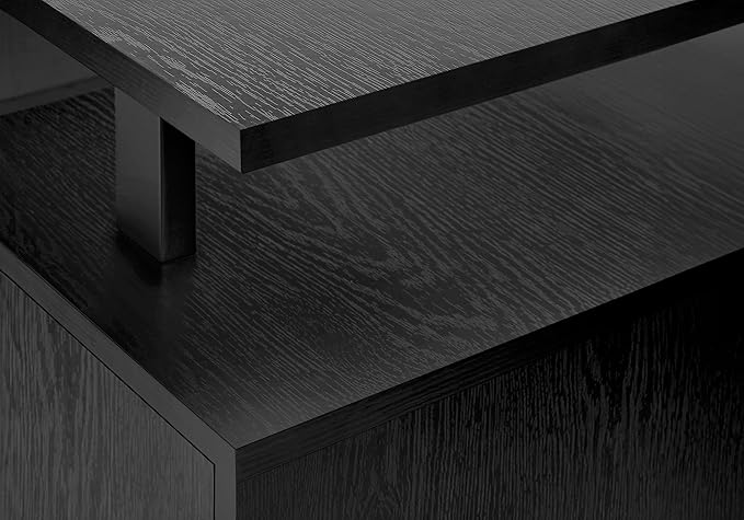Computer Desk Home Office Laptop Storage 48 l Work Black Laminate Black Metal Contemporary Modern