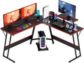 FDW L Shaped 51 Inch Gaming DeskCorner Computer DeskPC Gaming DeskWriting Workstation with Large Monitor Stand for Home OfficeBlack