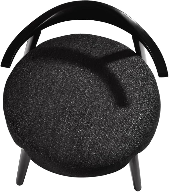 Cozy Black Fabric Accent Chair for Living Room Bedroom or Study