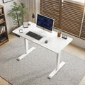 Ball &amp Cast Electric Standing Desk 55 x 24 Inches Height Adjustable Sit Stand Desk with Memory Preset &amp Built-in USB Type-C Motorized Home Office Gaming Computer Desk White
