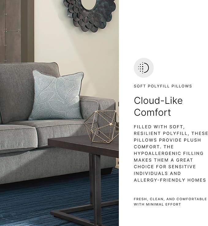 Signature Design by Ashley Altari Modern Loveseat with 2 Accent Pillows Light Gray