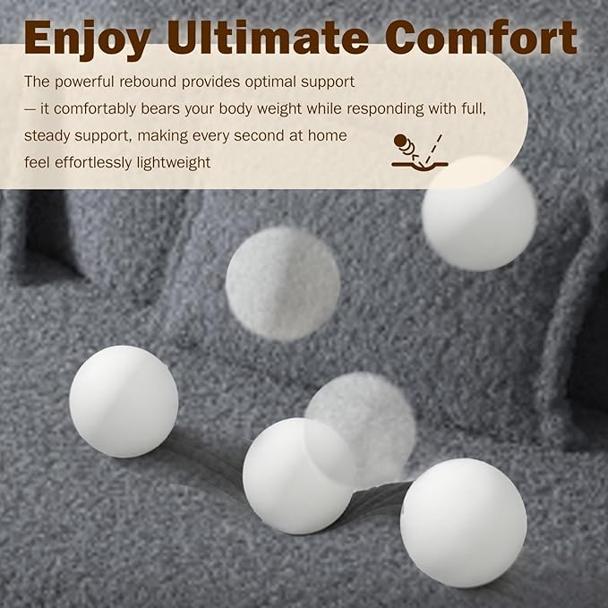 Newfun 78 Convertible Sofa Bed 2 in 1 Folding Couch Bed Futon Sofa Bed with Two Pillows Loveseat Sofa for Living Room Bedroom Lounge Compressed Modern Sofa No Assembly Required (Grey)