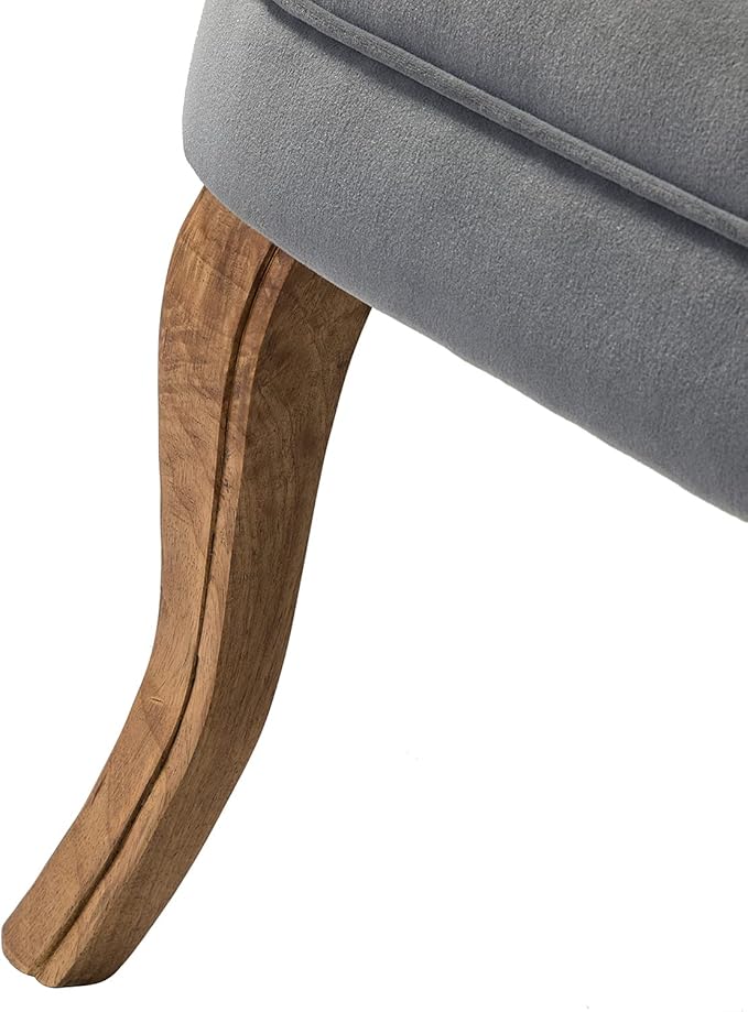 Modern Velvet Vanity Chair with with Solid Wood Legs Upholstered Vanity Stool with Low Back Small Makeup Chair Home Decor for Bedroom Living Room Dressing Table Women Girls