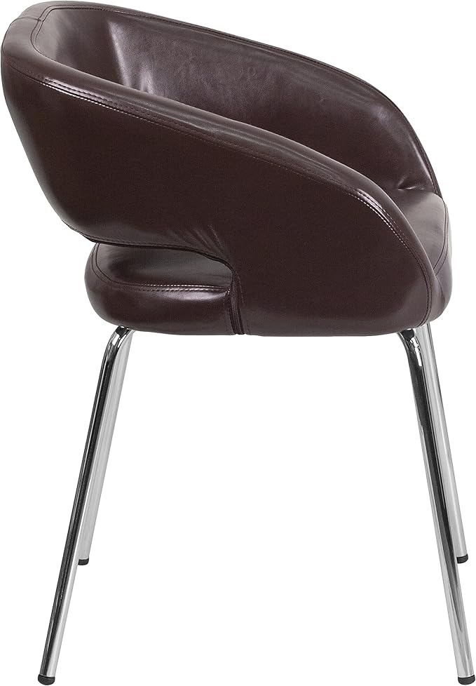 Flash Furniture Fusion Series Contemporary Brown LeatherSoft Side Reception Chair