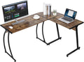 ZENY 58'' L-Shaped Gaming Computer Corner Desk - Reversible Table for Home Office PC Workstation Study Writing - Wood &amp Steel