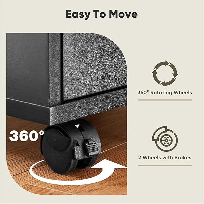 Mobile File Cabinet 5 Drawer Mobile File Cabinet Under Desk Storage Organization with Wheels Vertical Filing Chest Rolling Wood Small Printer