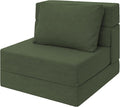 Sofa Bed Foldable Mattress Folding Sleeper Sofa Chair Bed Floor Mattress with Pillow for Living Room Home Office (Green-Corduroy Single)
