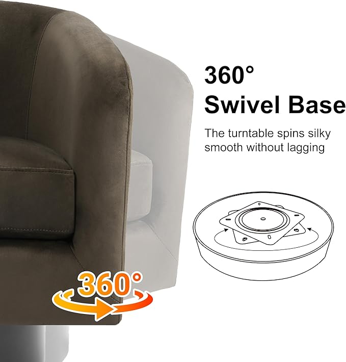 Swivel Barrel Accent Chair Modern Round Chenille Fabric Arm Chair for Living Room Bedroom Comfy Club Reading Chairs for Adults（Velvet Coffee Set of 4