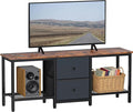 TV Stand Suitable for TVs up to 55 Inches Entertainment Center with Storage Drawers and Shelves Media Console Table for Living Room and Bedroom (Brown Black)