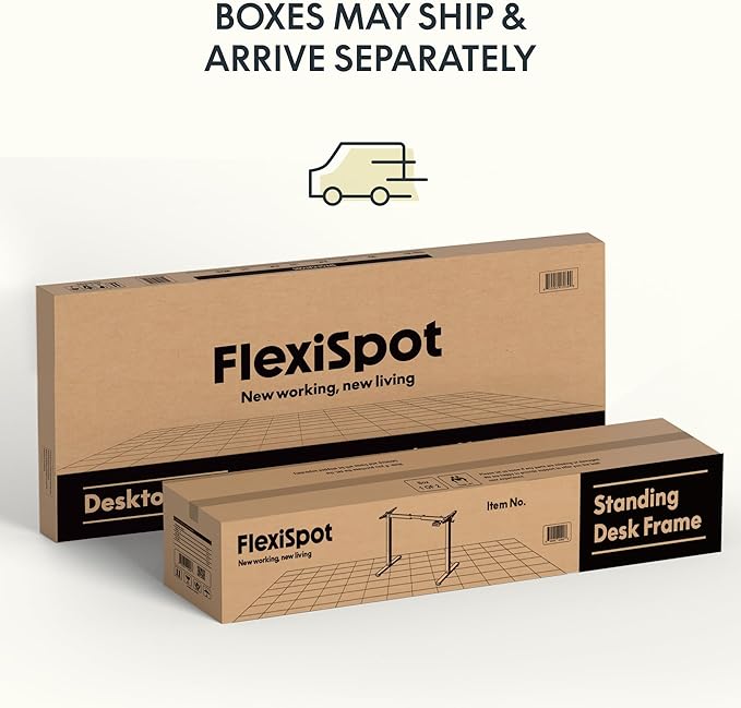 FLEXISPOT EN1 One-Piece Standing Desk with 1-Inch Thick Seamless Desktop 48x30 Electric Height Adjustable Desk for Home Office Multi-Monitor Setups &amp Easy Assembly Mahogany