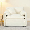 Cilee Sofa Accent Chair 41.73 Deep Seat Reading Couch Cloud Single Sofa with Pillow &amp Storage Pocket Comfy Arm Chairs for Living Room Bedroom Office Apartment Chenille Beige