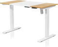 Furniture of America Grant Minimalist Metal Height Adjustable 48 in. Standing Desk for Home Office White and Maple