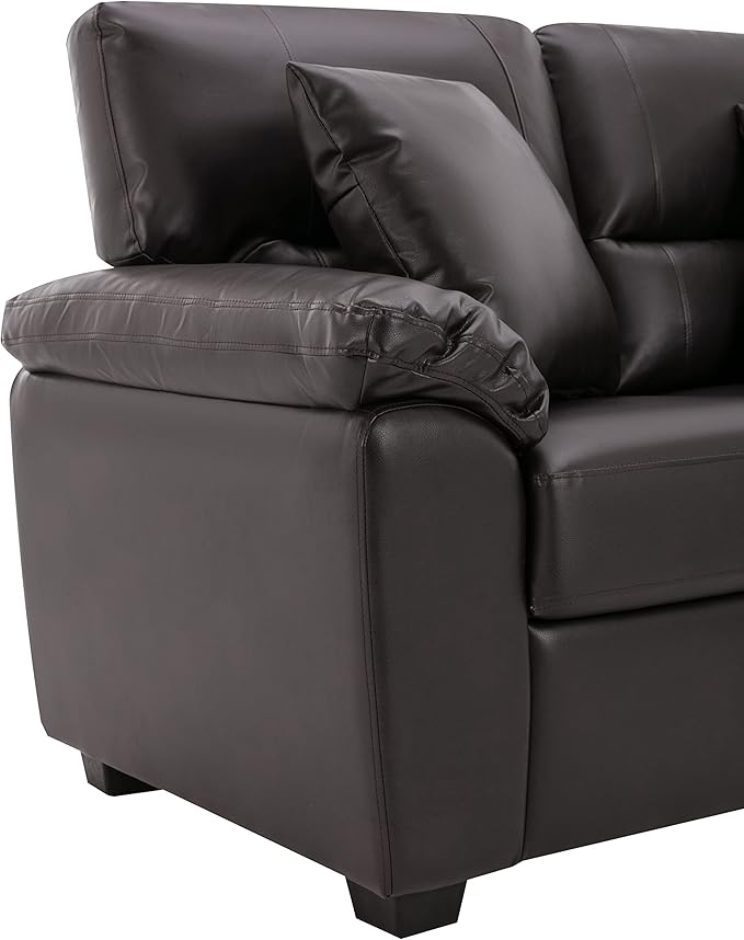 Morden Fort Faux Leather Sofa Couch Modern Luxury and Comfy Furniture Sleeper Couches for Living Room Apartment Office Lounge Room