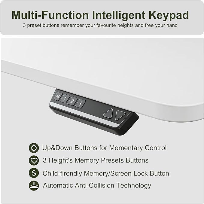 BANTI Triple Motor 75 L Shaped Standing Desk Height Adjustable Electric Stand up Corner Desk Sit Stand Home Office Desk Computer Workstation with Memory Preset White Top
