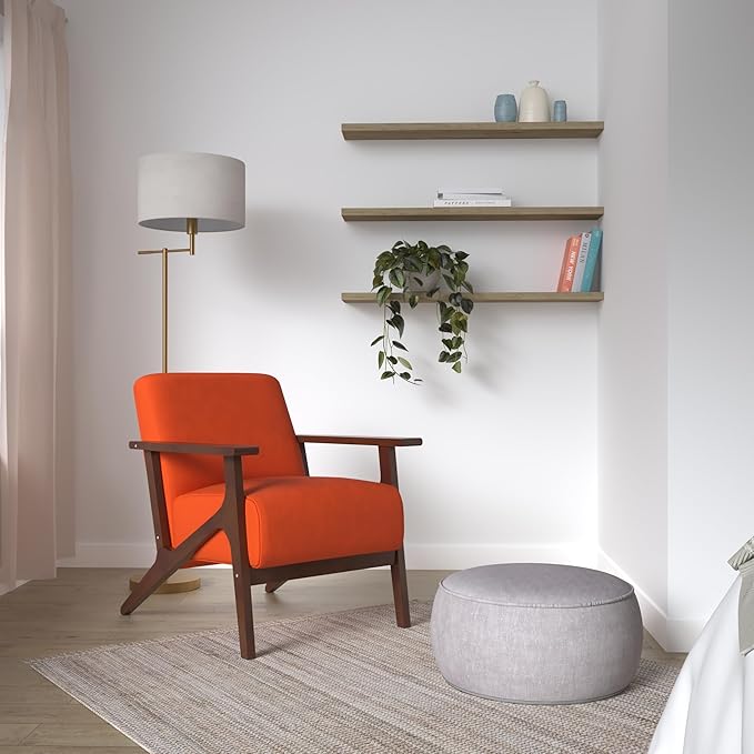 Lexicon New Castle Velvet Accent Chair 27.5 W Orange