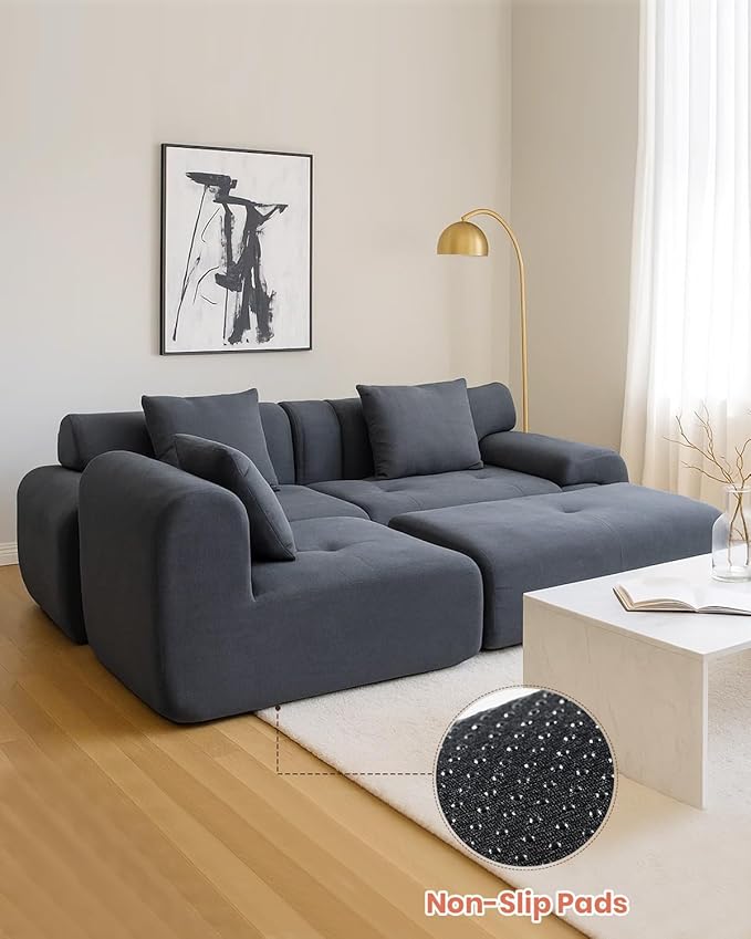 Soft Boneless Lounge Couch for Apartment Living Ideal for Renters &amp Small Homes Casual Seating for Relaxing in Living Rooms