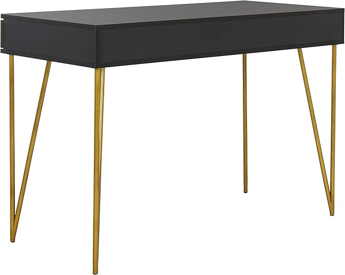Safavieh Home Office Pine Modern Black and Gold 2-drawer Desk