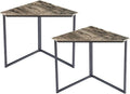 VECELO Corner DeskOffice Tables for Living Room for Small Space Triangle Computer Desk with Steel Frame Corner Shelves with Metal Frame Writing Desk for Workstation Classic Grey 33.1 2 Set