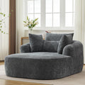 65.7 Oversized Chaise Longue Chair Indoor Modern Upholstered Corduroy Deep Seat Sofa Bed with Throw Pillows and Armrests Sleeper Sofa Couch for Living Room (Grey)