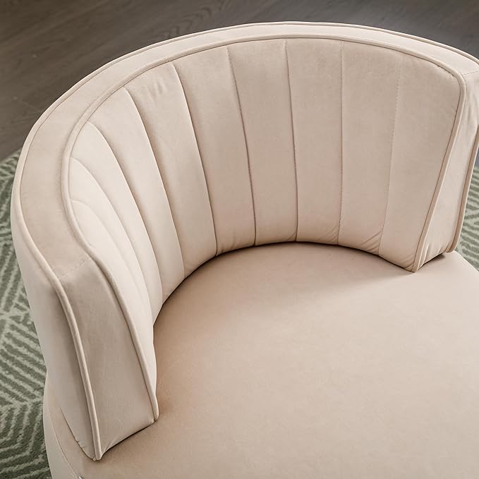 360° Swivel Cuddle Barrel Accent Chairs Wide Upholstered Round Armchairs in Fluffy Velvet for Living Room Bedroom Office Waiting Rooms