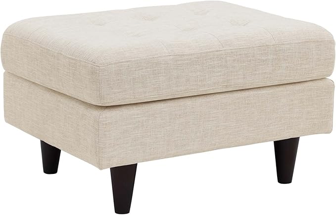 Modway EEI-1667-BEI Empress Mid-Century Modern Upholstered Fabric Ottoman In Beige