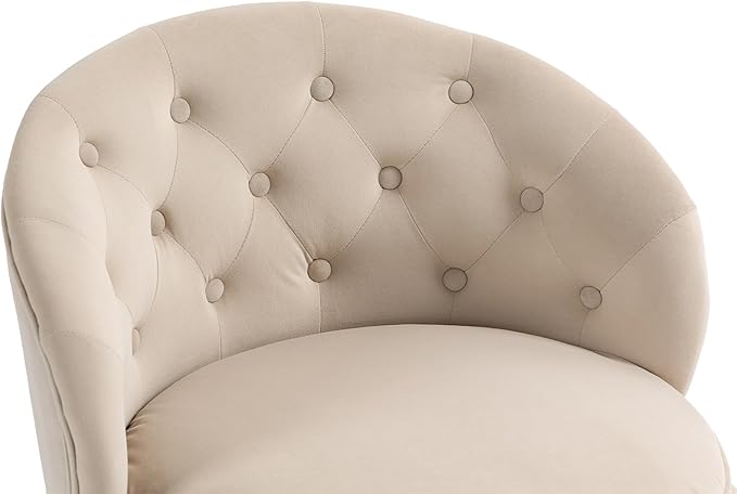 Swivel Barrel ChairVelvet Swivel Accent Chairs Modern Round Storage Small Chairs 360 Degree Upholstered Swivel Boucle Chair for Living Room Bedroom（Beige）