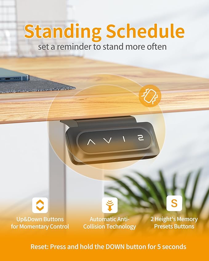 CubiCubi Electric Standing Desk 60 x 24 Inches Height Adjustable Sit Stand Desk Ergonomic Home Office Computer Workstation Light Rustic Brown
